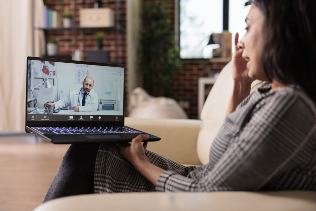 young adult calling doctor on videocall telehealth