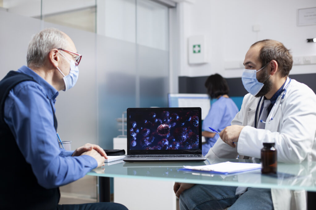 microscopic germ display during checkup